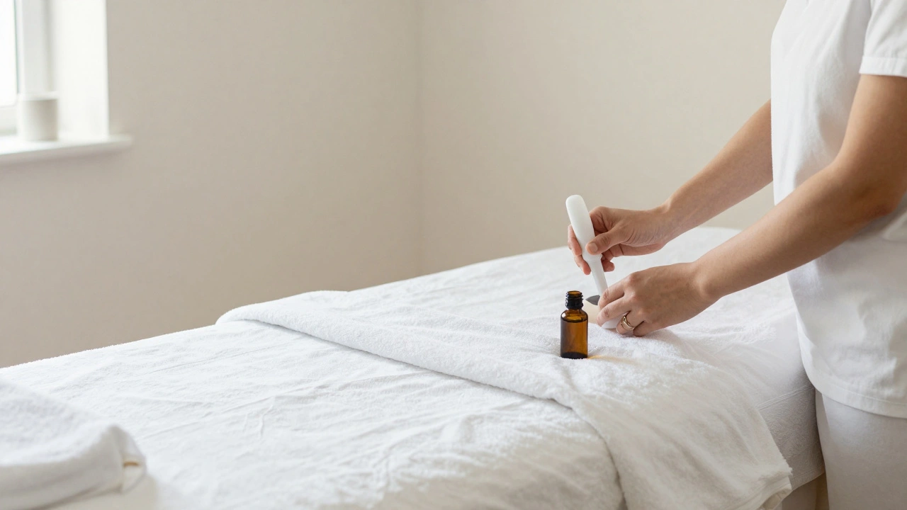 Environnement propre et sécurisé d'un salon de massage parisien.