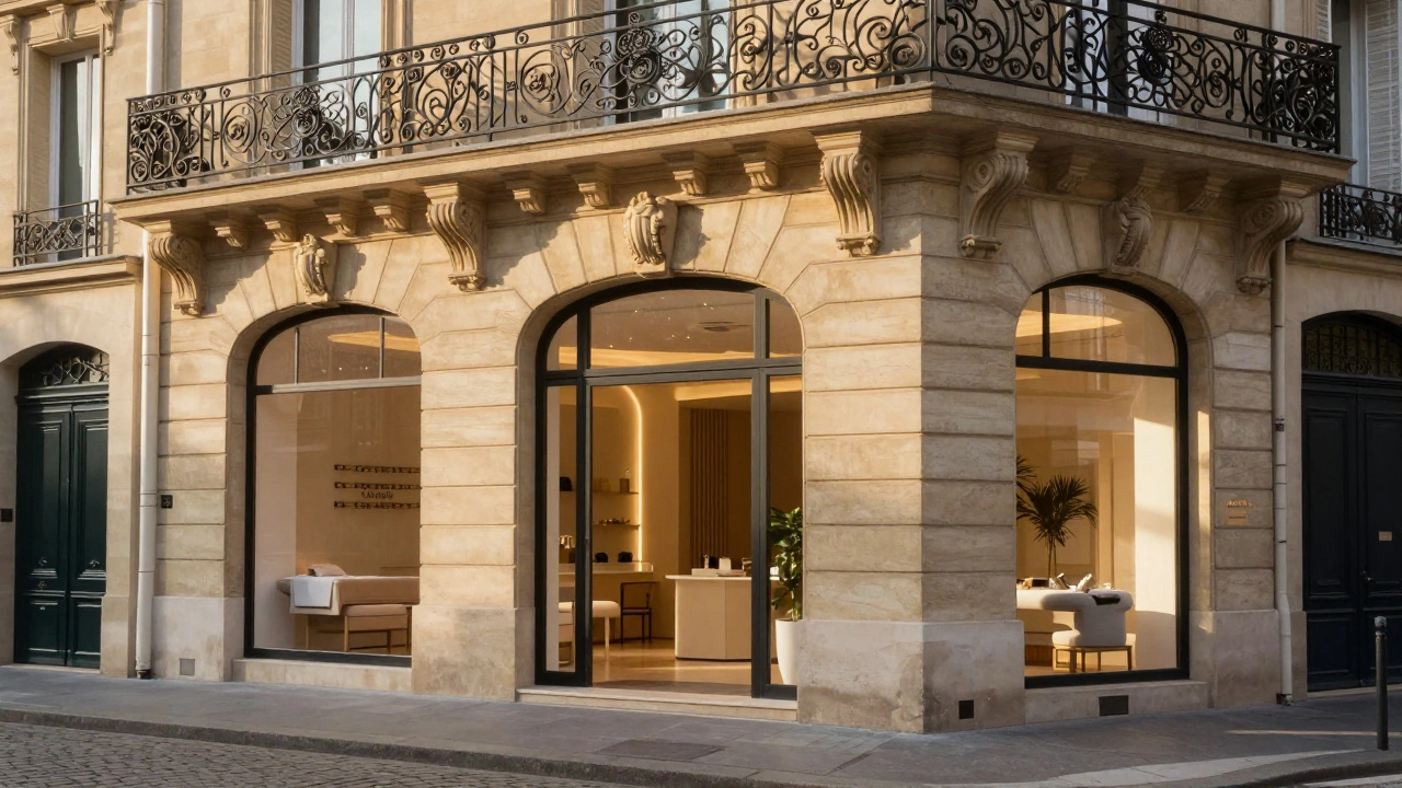 Façade d'institut bien-être style haussmannien parisien