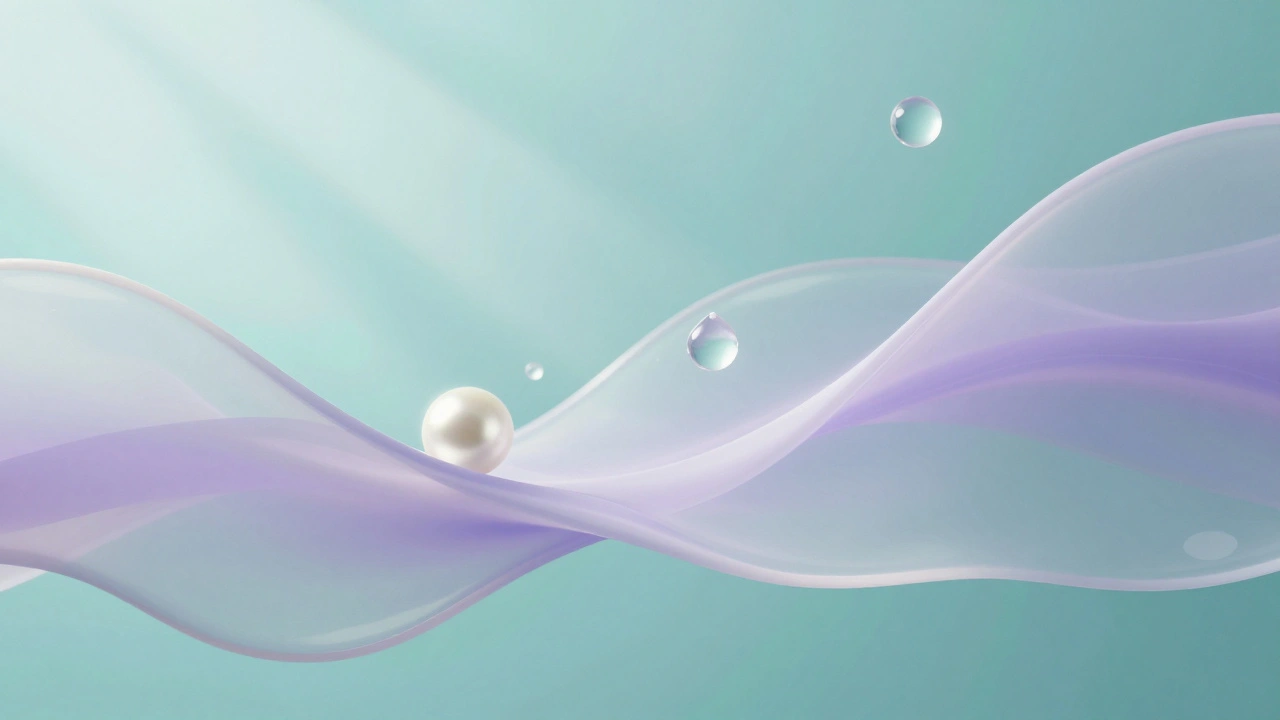 Gouttes cristallines flottantes symbolisant la purification