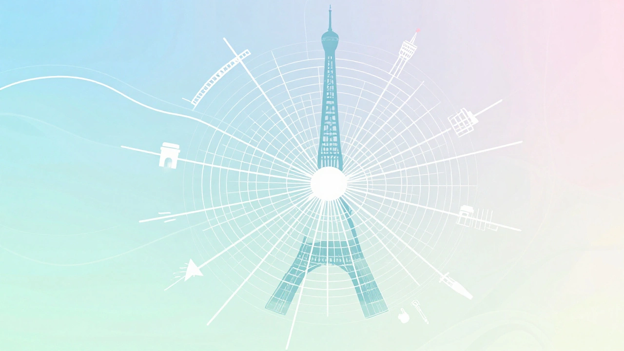 Illustration abstraite du quartier parisien et symbole de détente